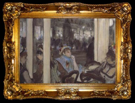 framed  Edgar Degas Women,on a Cafe Terrace (san16), ta009-2
